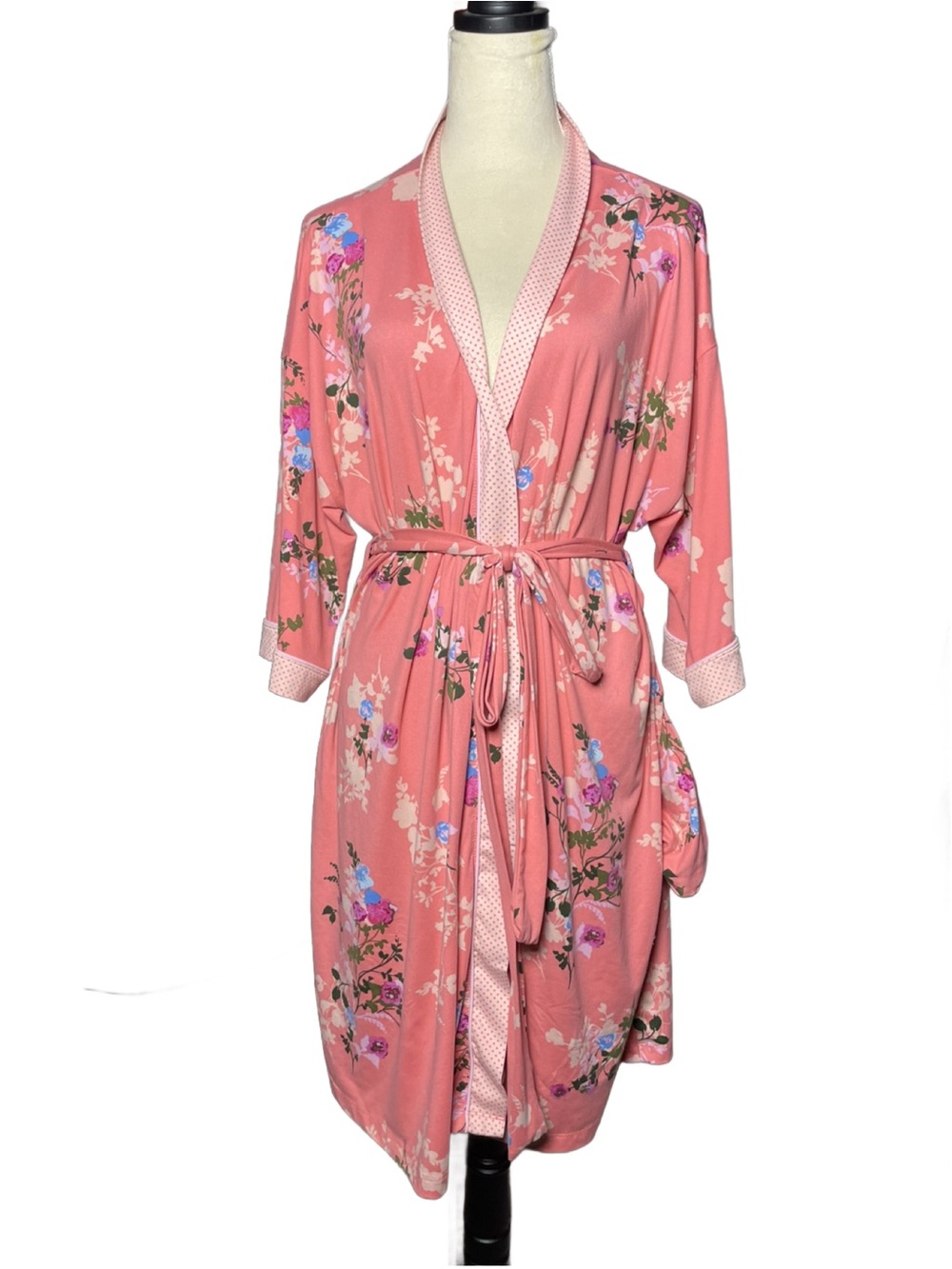 JoySpun Coral Floral Tie-Waist Lightweight Robe - Intimates & Sleepwear - Large - Picture 4 of 11